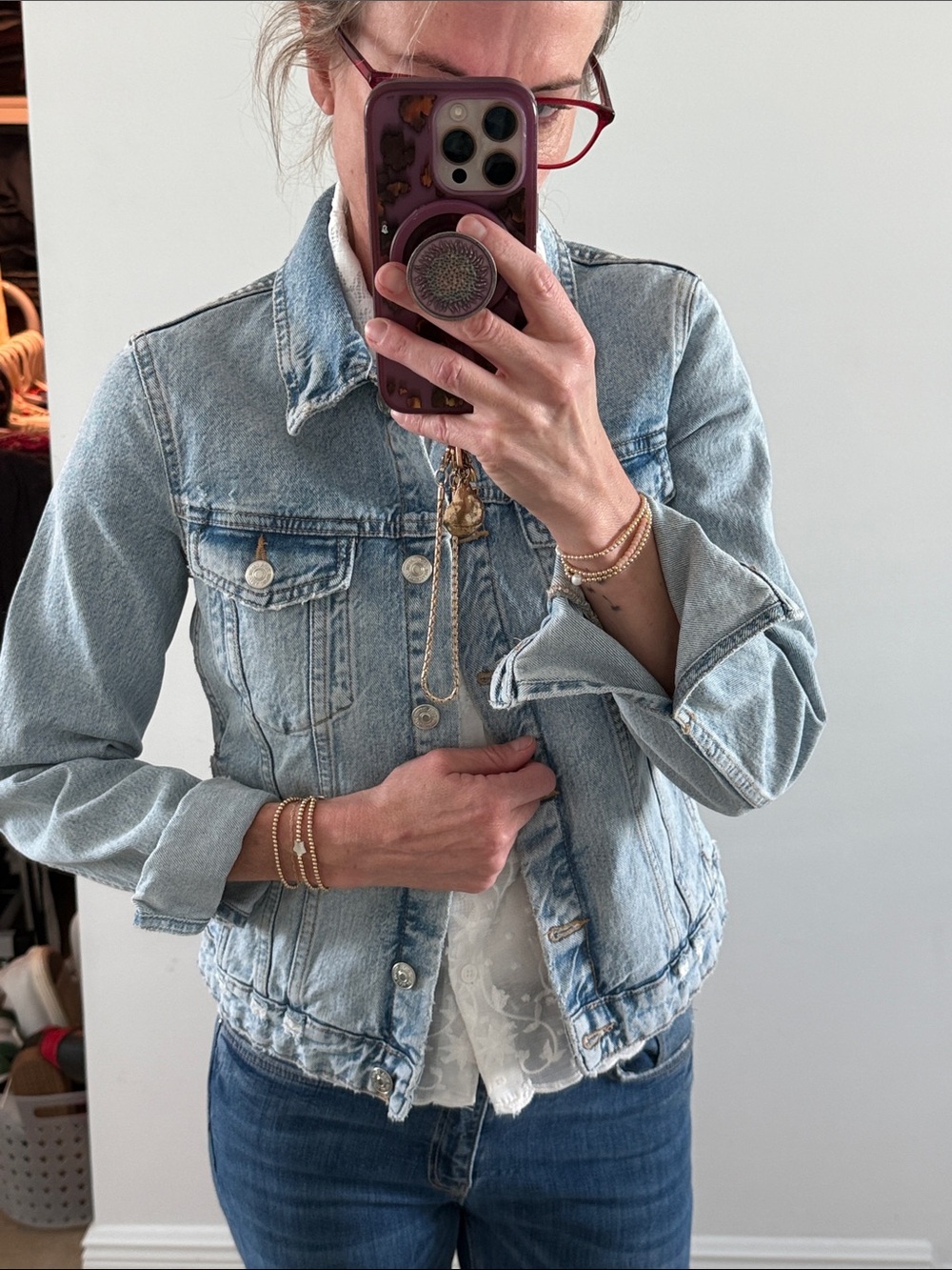 New Zara Light Wash Blue Denim Jacket - Women
